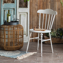 J^北欧复古怀旧铁艺温莎椅靠背单人椅子餐椅户外庭院露天花园桌