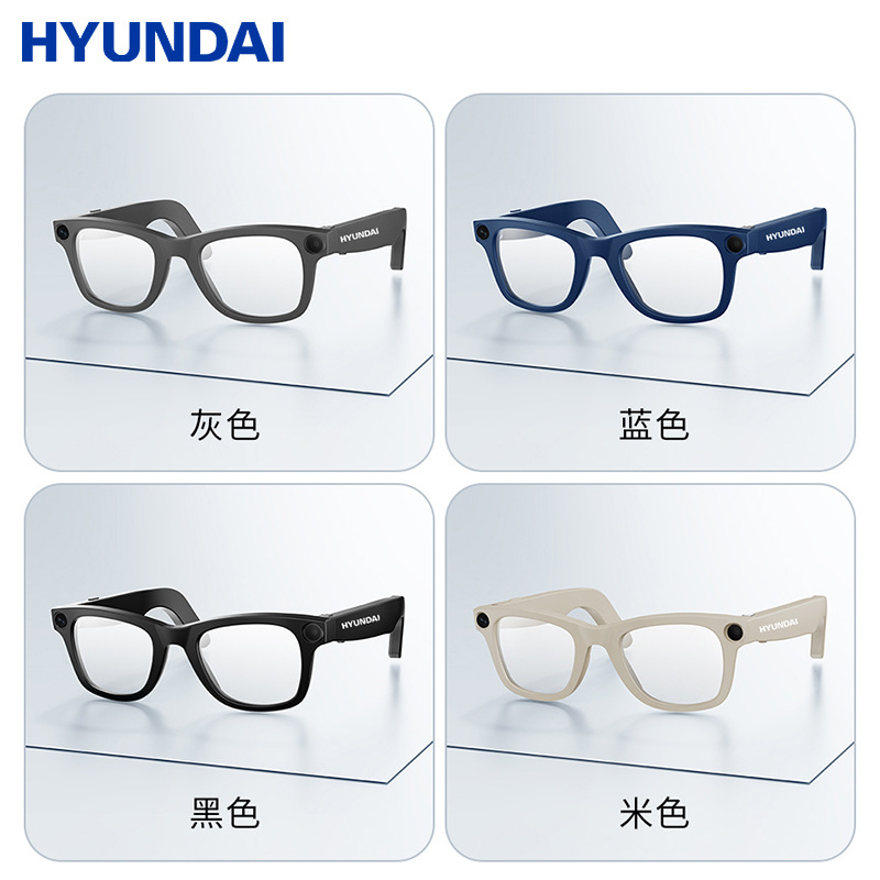 Gafas de traducción Bluetooth inteligentes AI modernas con 800W cámara HD anti-vibración de fotos y video gafas de sol de tecnología negra