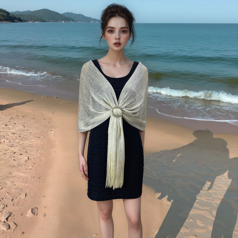 베이지 실버 리본 버클