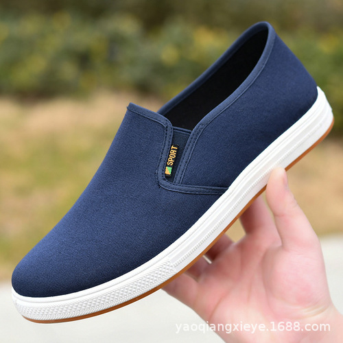 Low-top Men's Canvas Shoes  Autumn Style Old Beijing Canvas Shoes Men's Casual Shoes Slip-on Factory Direct Sale