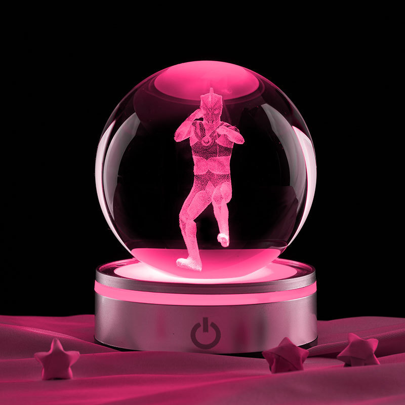 Ace Altman 3D inner carved luminous crystal ball night light wholesale creative desktop ornaments Valentine's Day friends