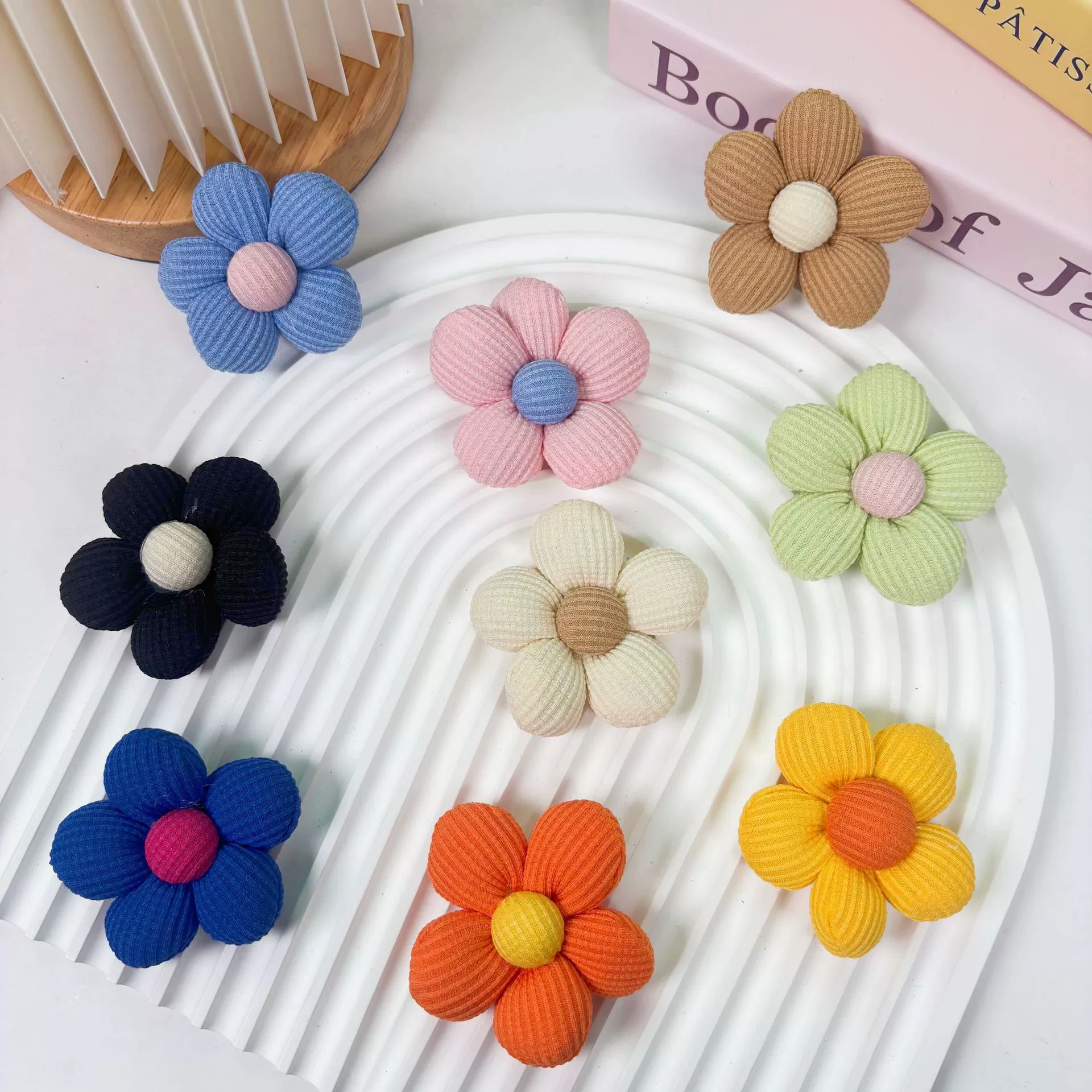 Пасторальные хлопчатобумажные цветы diy аксессуары фиброши подсолнух цветок пять лепестков цветы аксессуары аксессуары для одежды обувь носки сумки аксессуары