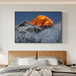 日照金山装饰画客厅卧室酒店客房走廊风光摄影画雪山风景电表箱画