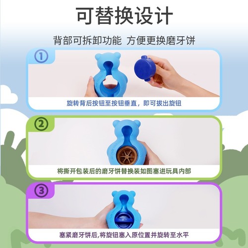 GiGwi is a teething cake educational dog toy to relieve boredom, bear hippopotamus rubber bite-resistant puppy snack toy