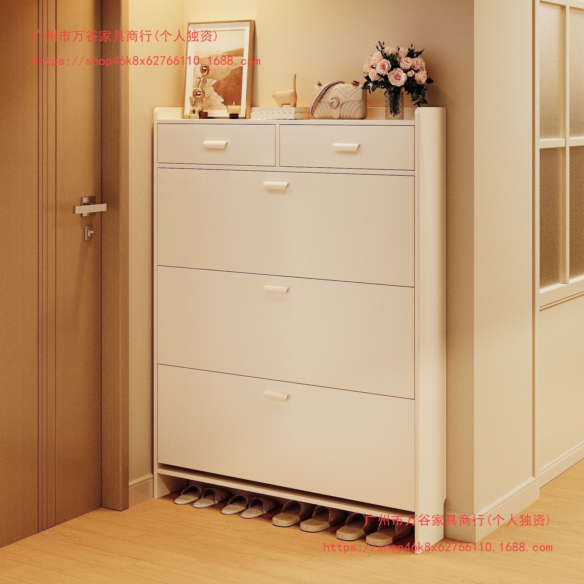 Shoe Cabinet Small Narrow Home Entrance Tipping Bucket Entry Storage Cabinet Integrated Wall-Mounted New 2025 Shoe Rack