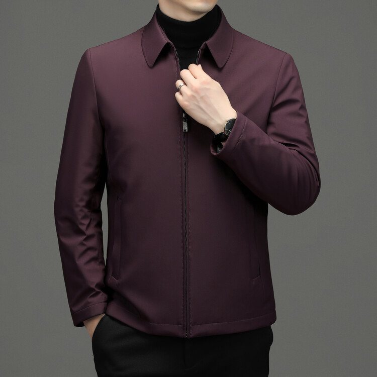 Otoño e invierno nueva ropa de hombre cálida y gruesa chaqueta de color sólido para hombres jóvenes y de mediana edad