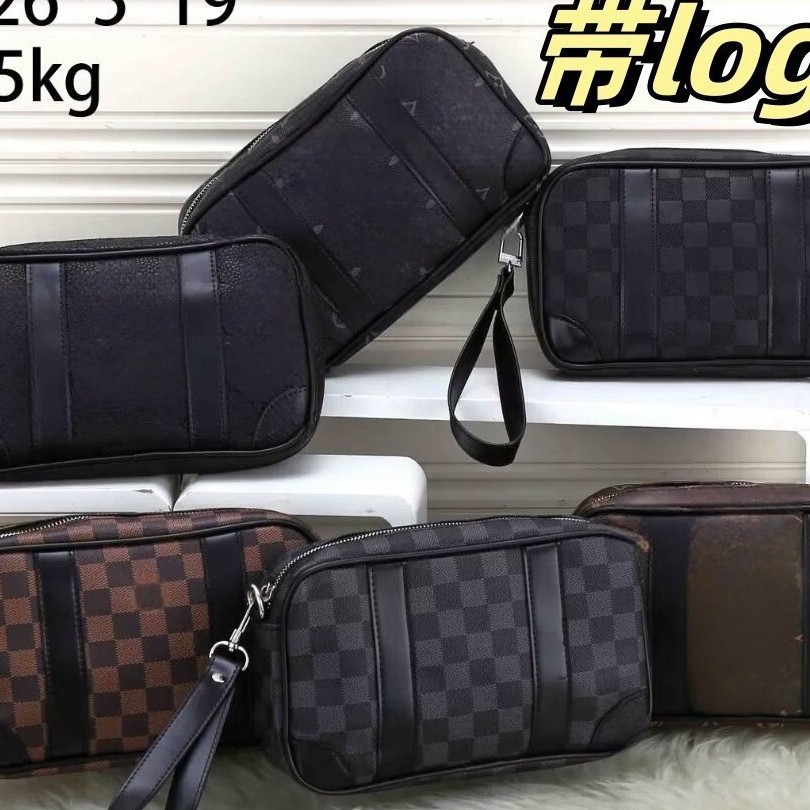2024 Men's Crossbody Bag Chest Bag Classic Large Capacity Checkerboard New Style Men's Bag Summer Simple Wear-resistant Waist Bag