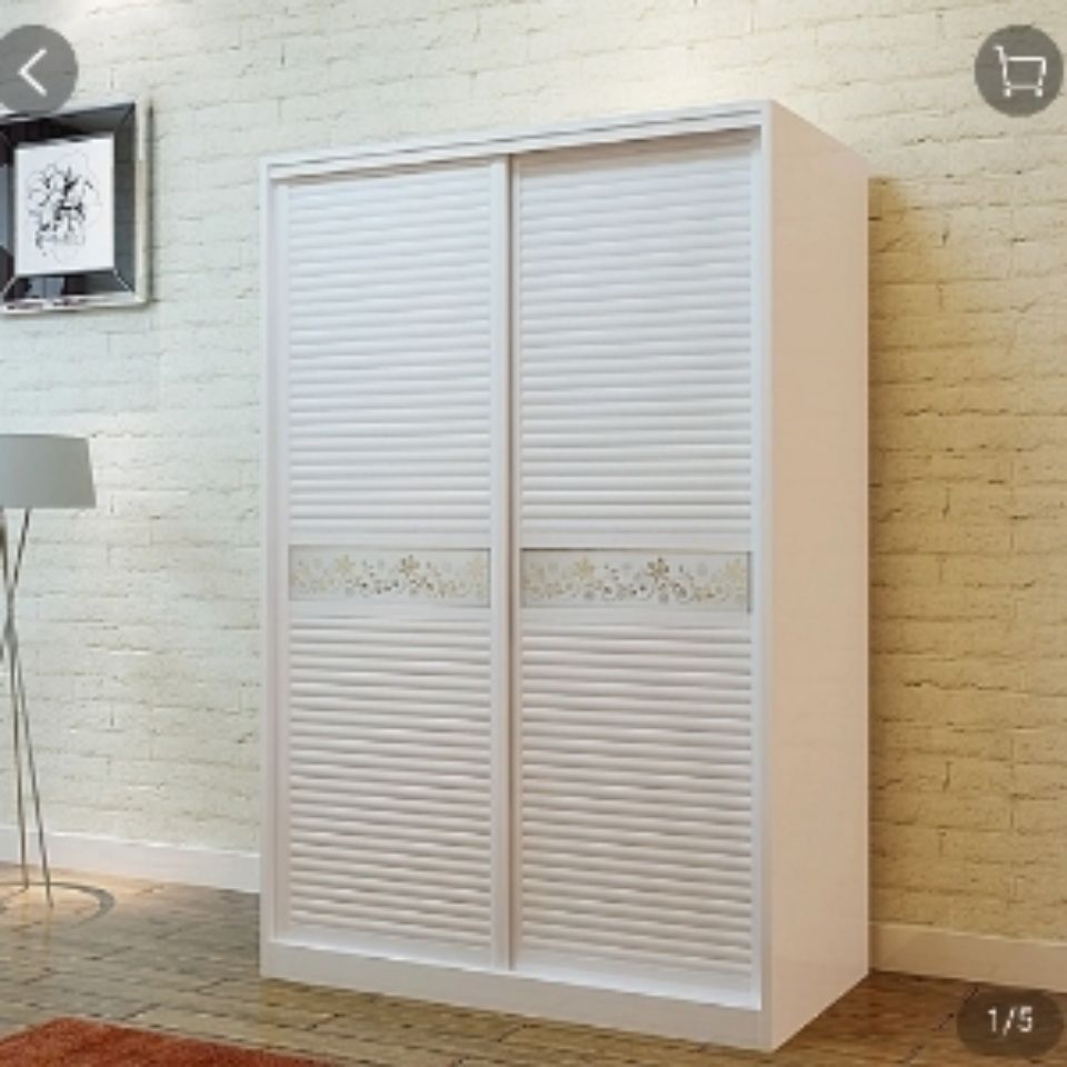 Solid Wood Wardrobe Can Be Installed with Sliding Door Wardrobe Pine Wardrobe Sliding Door Simple Modern Sliding Door Wardrobe Cross-Border