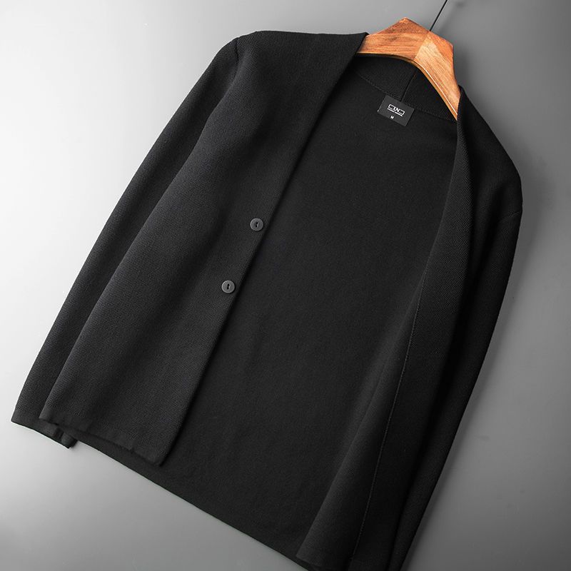 Printemps et automne affaires cardigan tricoté vêtements d'extérieur manteau pull haut tendance vêtements vêtements pour hommes_voghion.com
