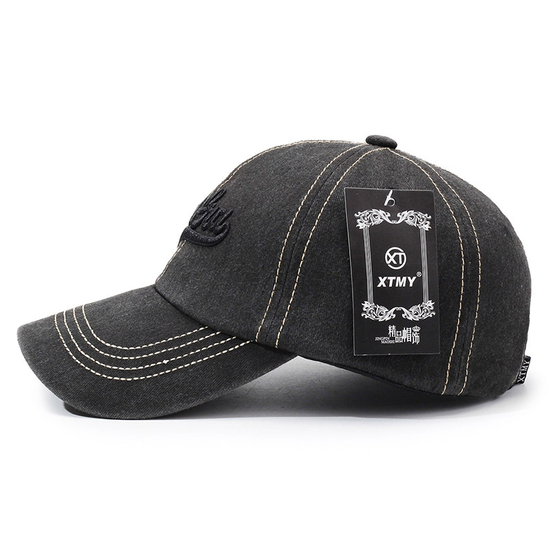 Chapeau de soleil décontracté pour couples, casquette de baseball neuve délavée avec inscription brodée, casquette rétro à bec de canard pour hommes et femmes_voghion.com