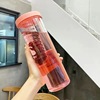 Summer capacious plastic glass, flavored tea, cup with glass, hair mesh, internet celebrity, Birthday gift, wholesale