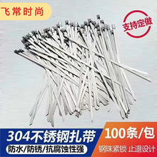 304不锈钢扎带自锁试不锈钢扎带5X200金属白钢捆绑带金属扎带