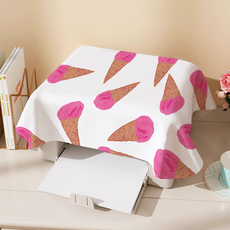 Small fresh watercolor pattern printer dust cover gray cloth refrigerator dust cover cloth air fryer dust cover