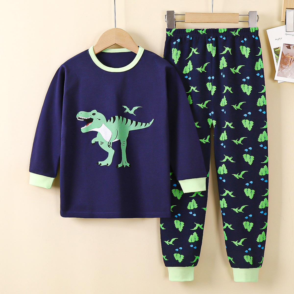 Conjunto de ropa interior para niños de otoño, nuevo estilo de algodón puro, pijamas para niños, servicio a domicilio para niñas, ropa de otoño para niños grandes, pantalones largos, ropa para niños