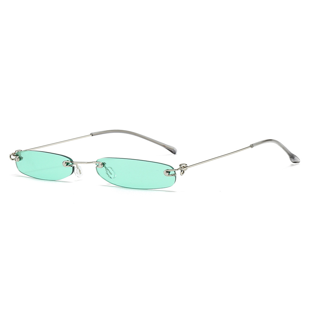 Cross Border New European And American Personality Small Frame Sunglasses Fashionable Frameless Trend Sunglasses Ultra Light Versatile Mini Glasses_voghion.com
