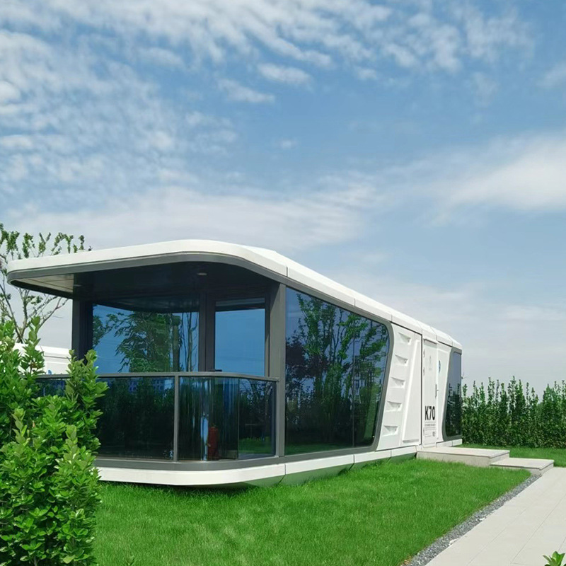 Área escénica inteligente aislamiento acústico material de construcción rejuvenecimiento rural paisaje casa integrada casa base de eventos casa de cápsula espacial image 1