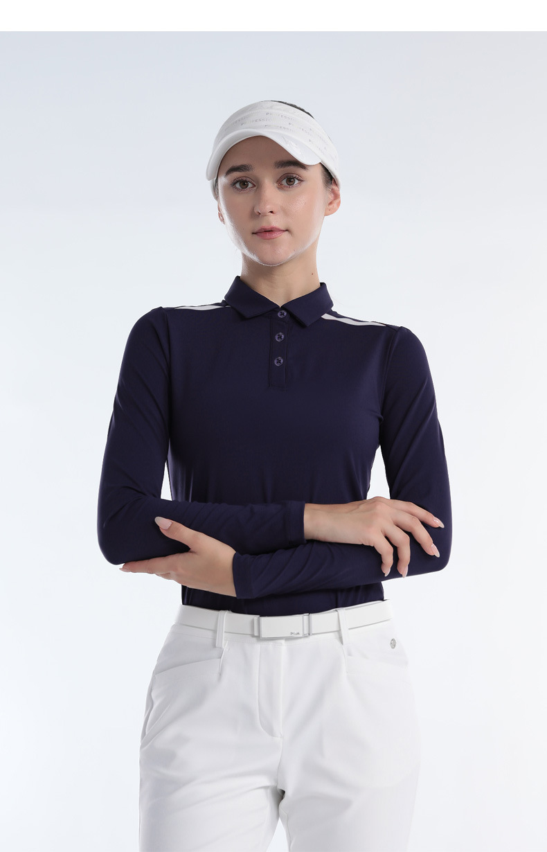 Áo thun dài tay nam golf trơn cao cấp — YF661-Trắng nam [Trơn], YF661-Navy nam màu xanh [trơn], YF665-Nữ Xanh Navy [Trơn], YF665-Nữ Màu Tím Nhạt [Trơn] chi tiết 15