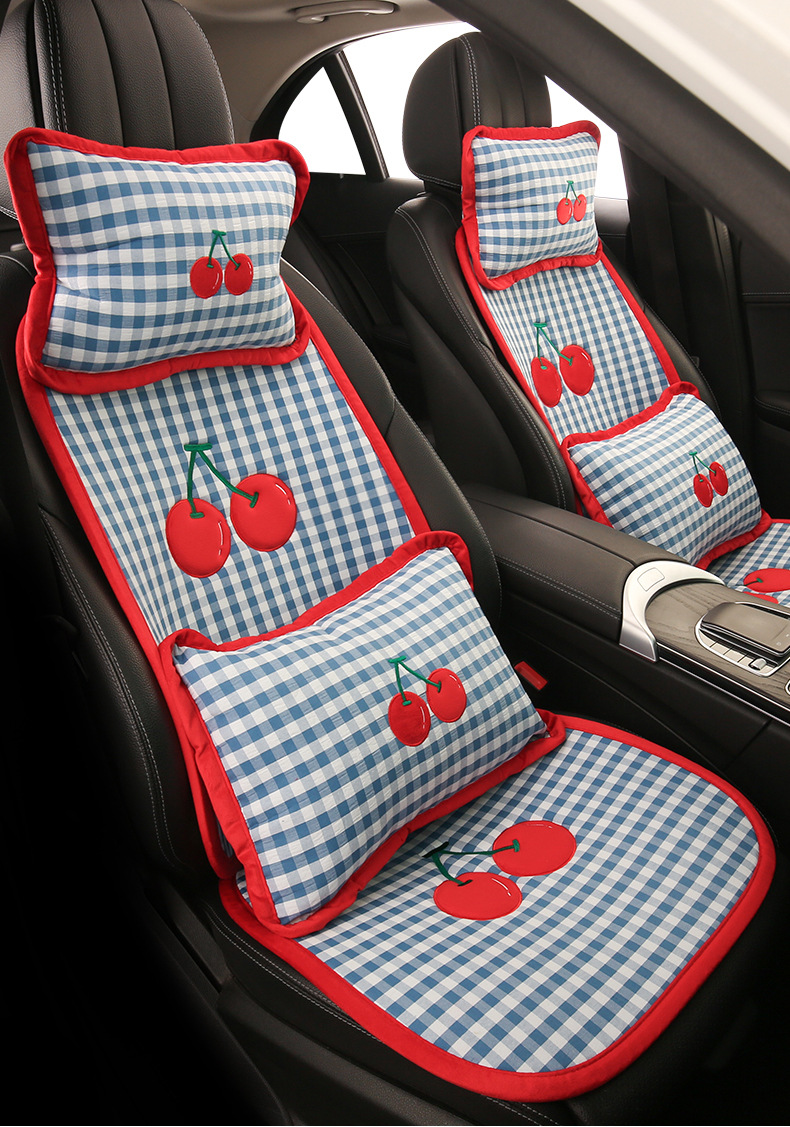 Car Seat Cushion for Summer, Suitable for All Seasons, 2025 New Model, Cute Car Seat Pad, Non-Slip, Ventilated Seat Cover for Women's Car Interior