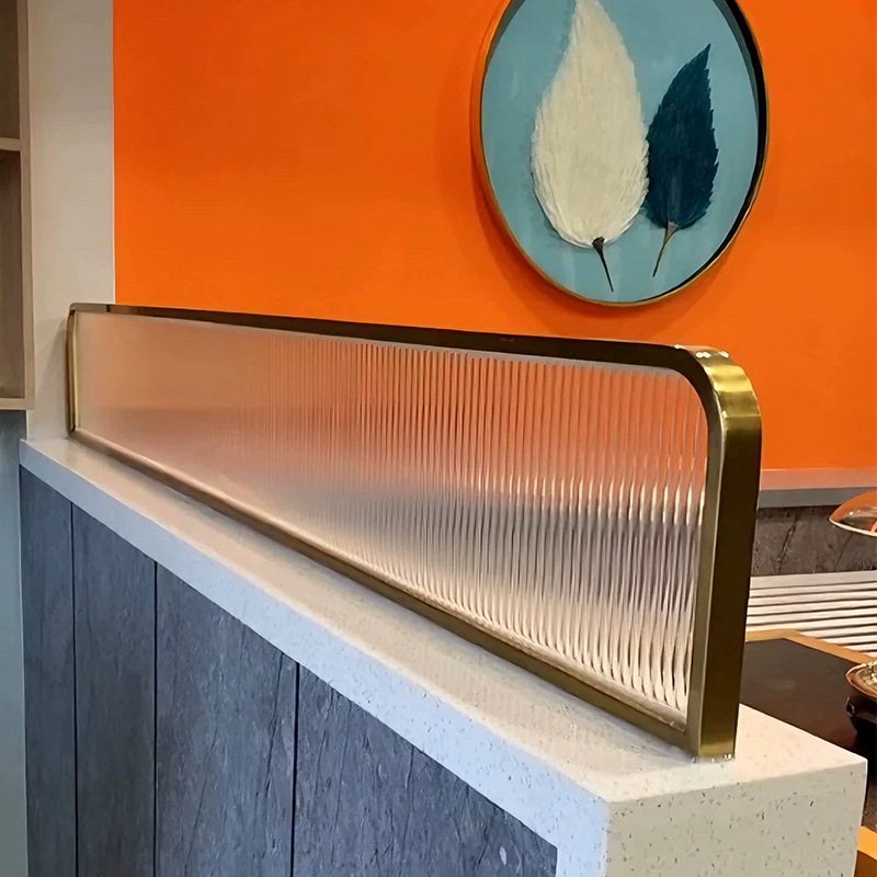 Simple Screen Partition for Hot Pot Restaurant, Stainless Steel Wrought Iron Booth, Private Room Fence, Table Low Partition, Changhong Glass