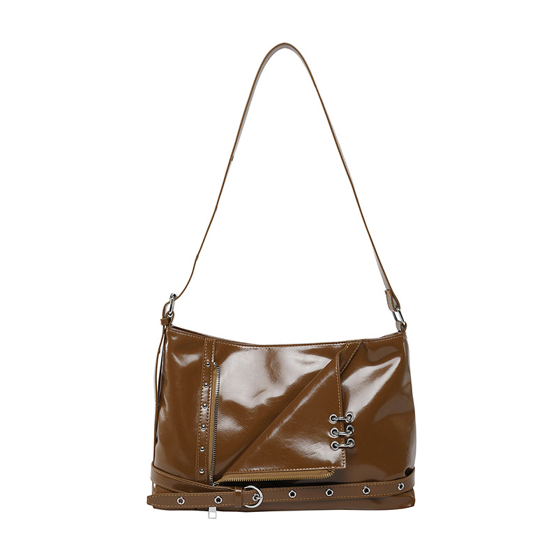 Bolso estilo Street Punk 2025 verano nuevo bolso femenino personalizado estilo motocicleta bolso de hombro bolso de mensajero de gran capacidad