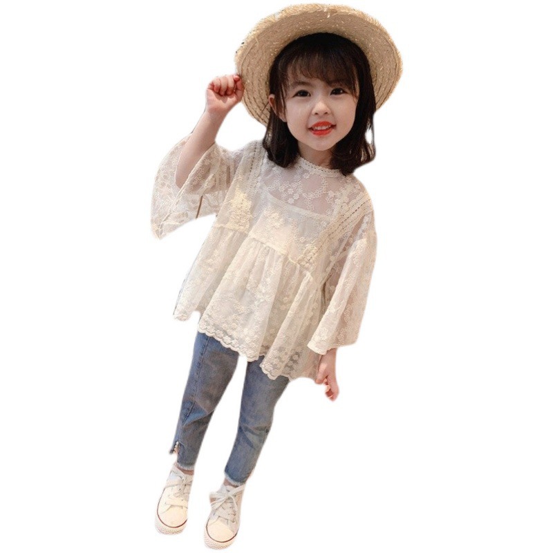 Jeans de pies pequeños para niñas 2025 primavera y otoño nuevos pantalones casuales de estilo occidental para niños coreanos pantalones largos de todo fósforo para niñas image 5