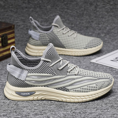 Men's shoes, summer breathable and versatile sports shoes, casual soft elastic mesh men's shoes, cold sticky running shoes, flying woven coconut shoes
