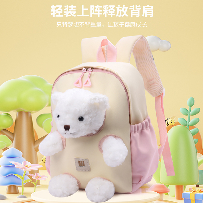 Bolsas de peluche para niños, lindas niñas, mochila pequeña otoño y invierno, nuevo tipo de dibujos animados, mochila infantil para niños