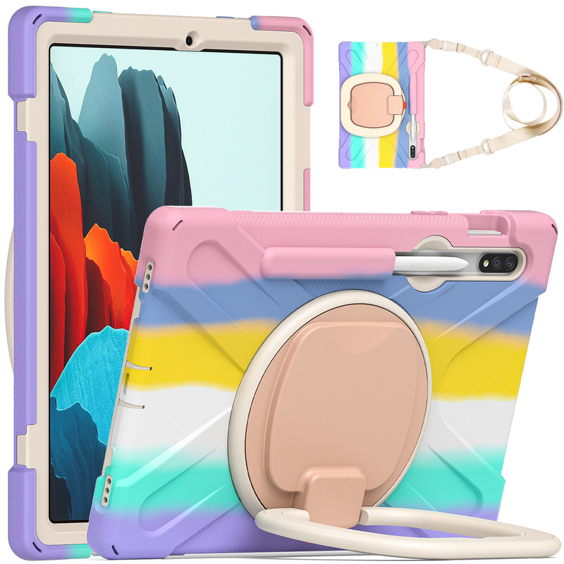 Suitable for Samsung Tab S8 Ultra New Pirate King Satchel Rotating Stand Tablet Case X900 Strap Anti-Fall Shell