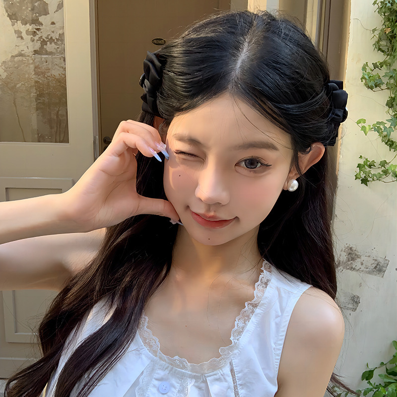 【1ペア】エルフ耳型リボングリッパー プリンセスヘッドサイドヘアグリッパー トップクリップ 前髪クリップ 頭頂部を高めるヘアピン ヘアアクセサリー|undefined