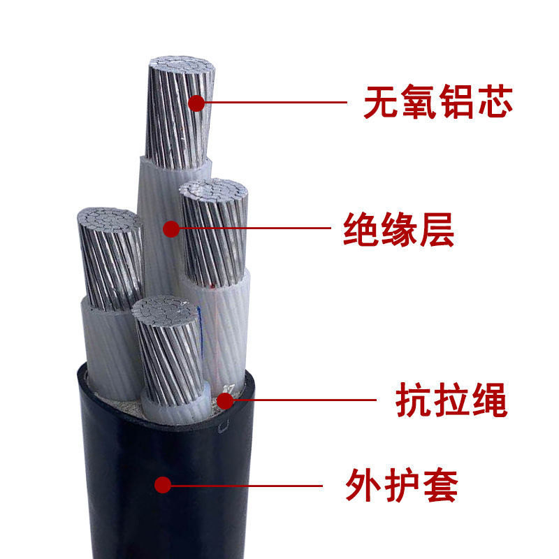 国标铝线三相四线电缆线10 16 25 35 50 70 95平方架空地埋电缆线