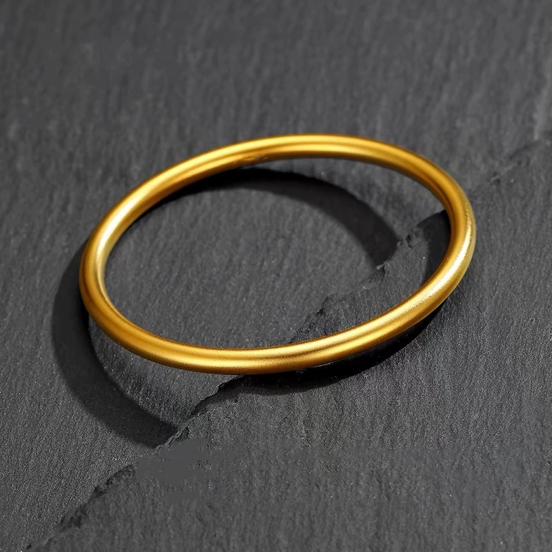 18-каратное золотое кольцо-браслет au750, цвет золота, цельный, без формы, ювелирные изделия, древний матовый глянцевый классический женский браслет