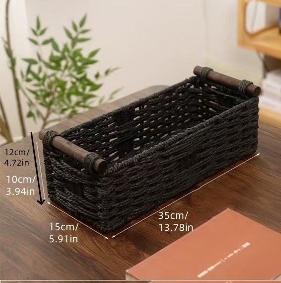 Amazon venta caliente de escritorio canasta de almacenamiento cajas de caña juguetes de alta calidad snack estantes tiendas transfronterizas