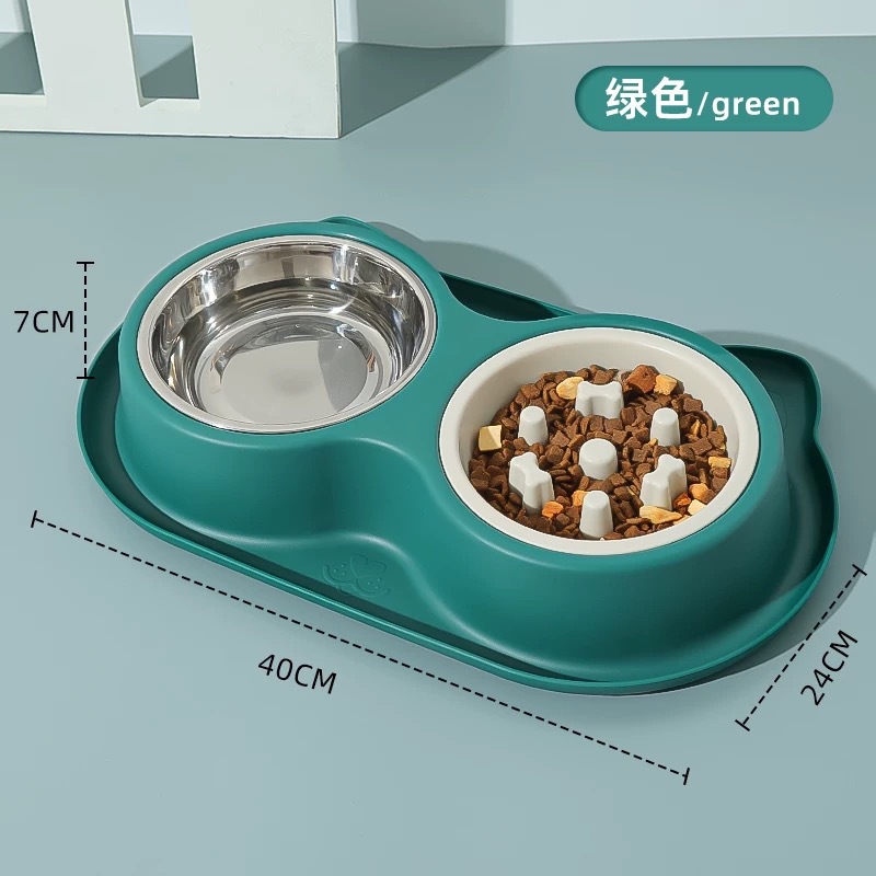 Tazón para gatos Tazón para perros Tazón para mascotas Tazón de comida lenta Tazón para gatos Comida a prueba de fugas Tazón para hormigas Tazón para mascotas Anti-volcado Tazón doble para mascotas