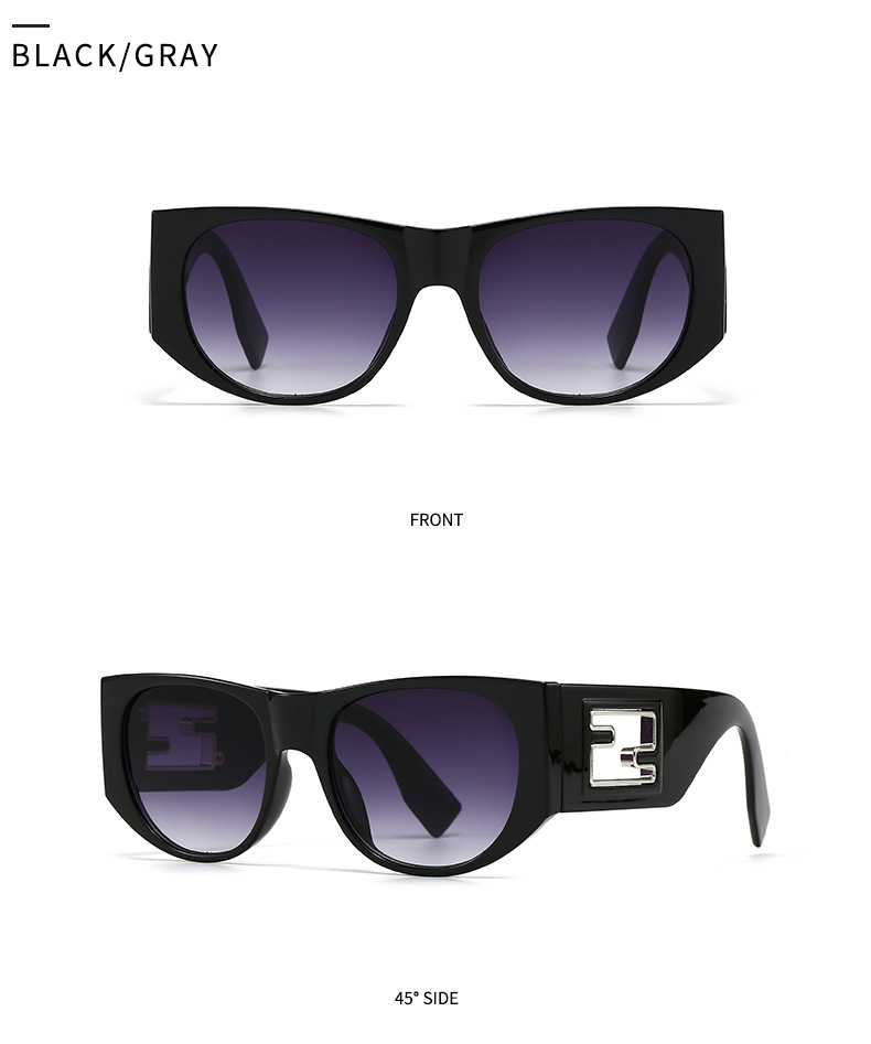 Cross-border foreign trade new modern retro generous frame metal accessories sunglasses INS wind street photography sunglasses 9217_voghion.com