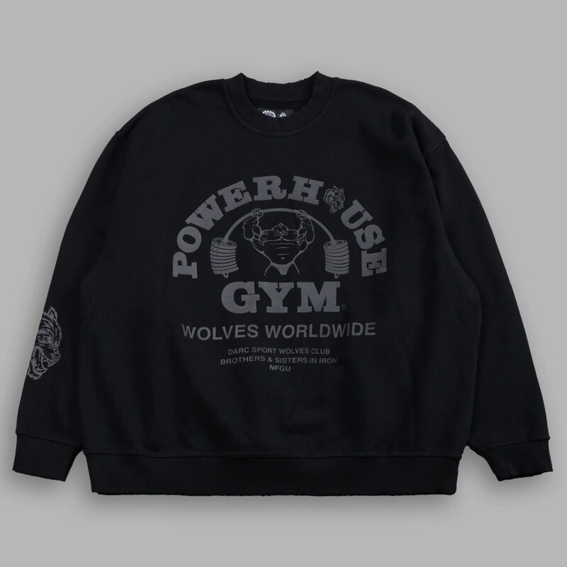 Darc26 Wolf Head New Style Loose Comfortable Gym Couple's Crewneck Sweatshirt Sports Printed Top