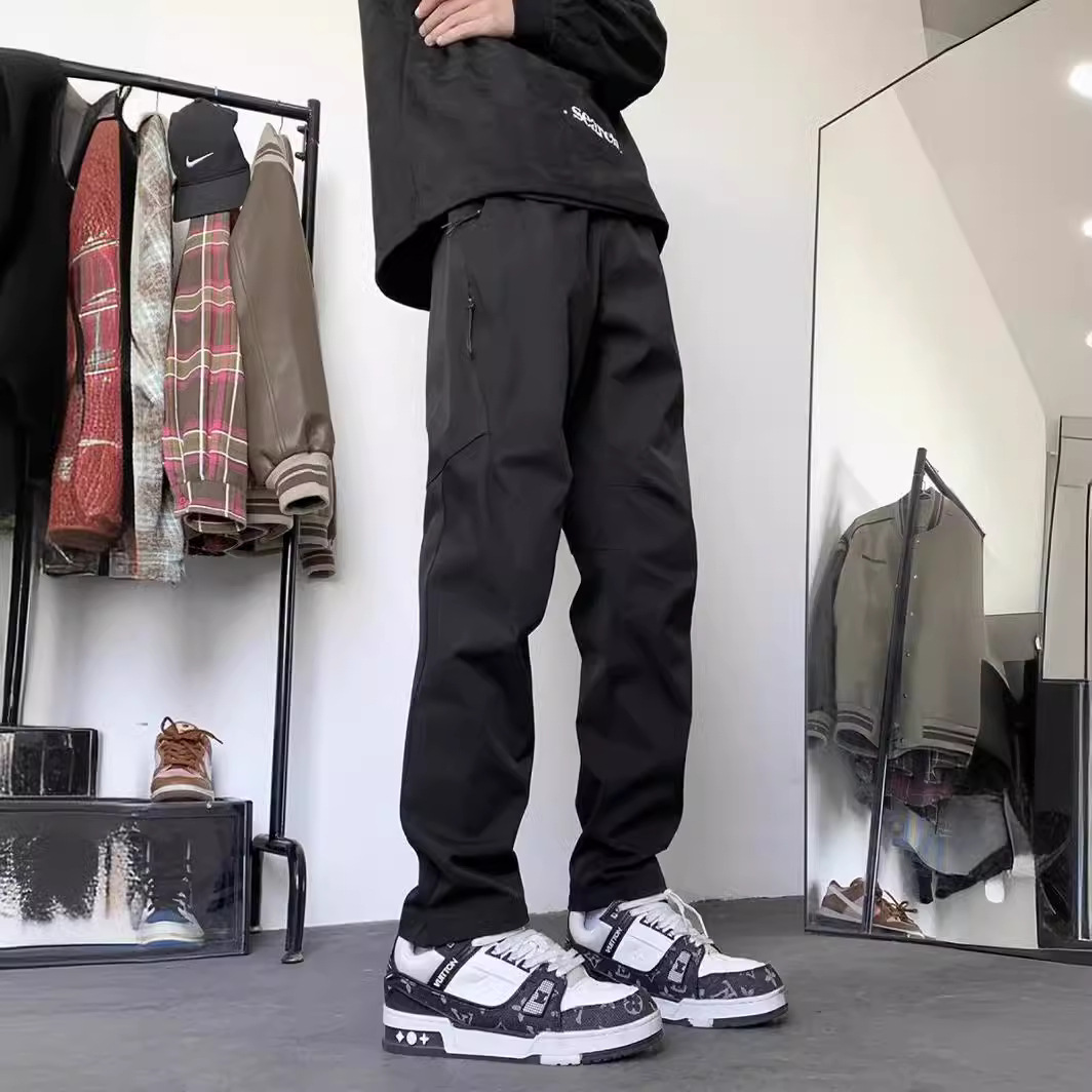 Heavy Spring New Waterproof Charge Pants Men's Tapered Pants Outdoor Hiking Casual Pants 2024 Hong Kong Style Trendy