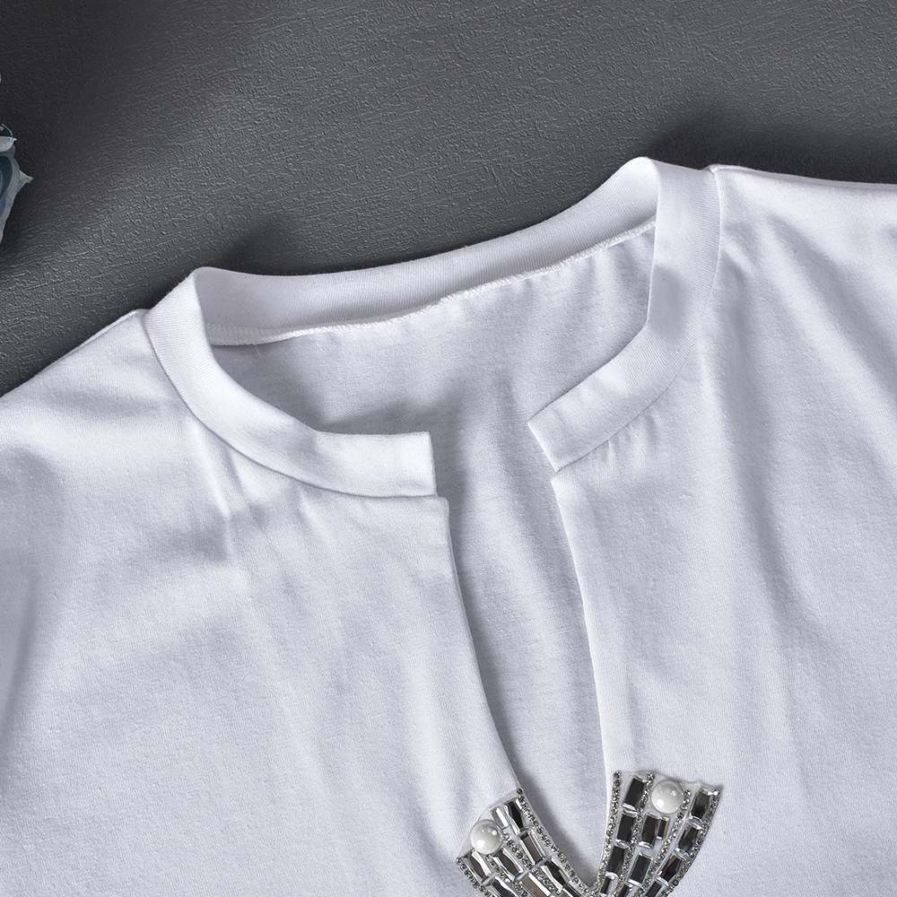 Women's T-shirt Short Sleeve T-Shirts Diamond Streetwear Cross Bow Knot display picture 6