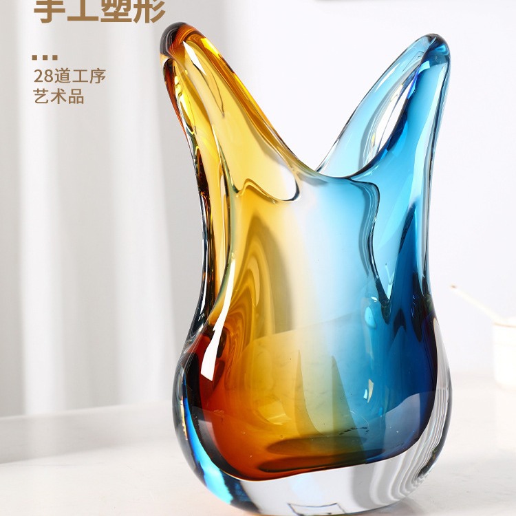 Light luxury internet celebrity glass vase ornaments