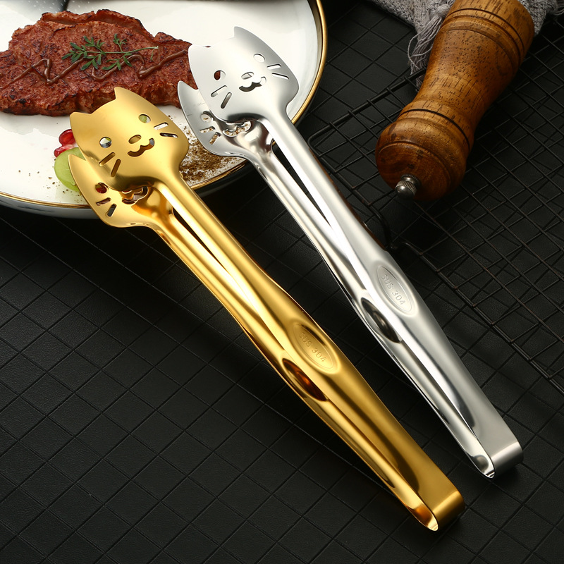 304 stainless steel food clip bread clip buffet clip barbecue clip steak clip barbecue clip anti-scalding clip cat head