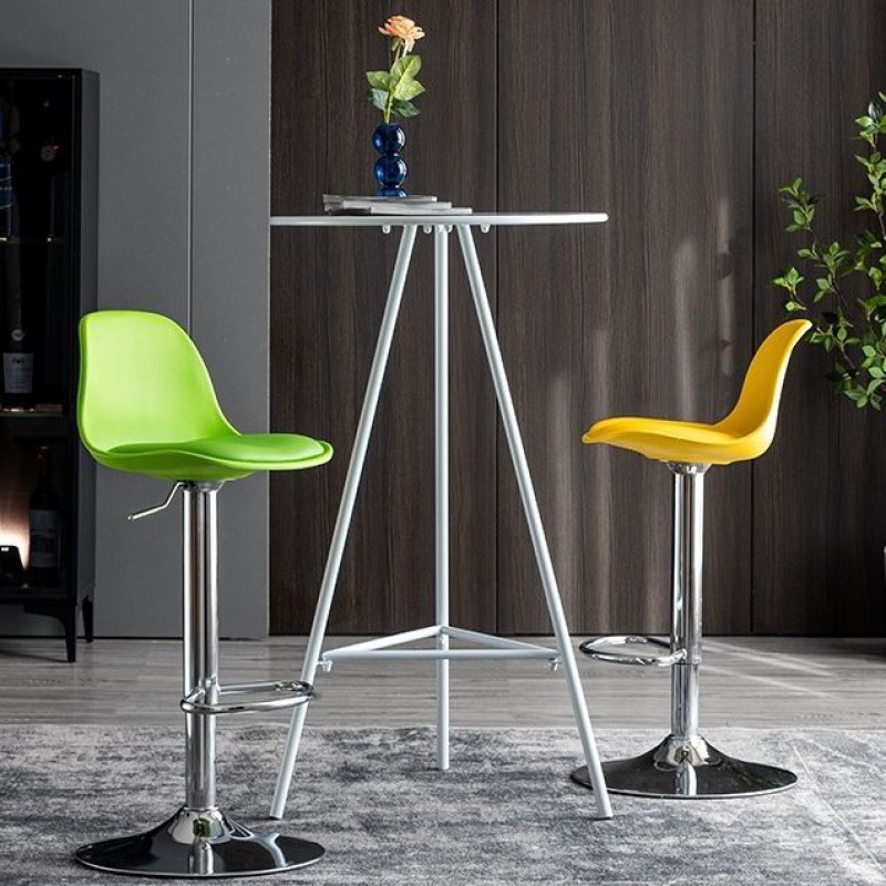 Silla de bar ascendente nórdica giratoria moderna simple respaldo taburete de bar de hierro forjado estilo doméstico ligero lujoso impermeable image 2