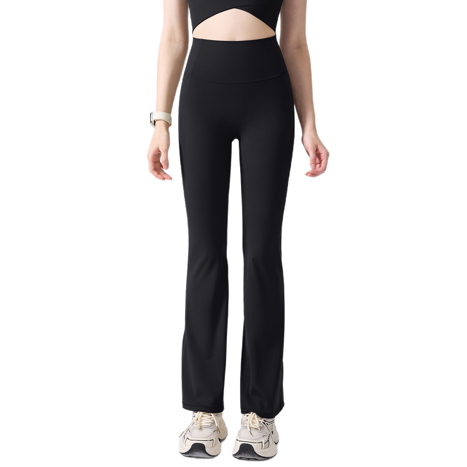 Pantalones deportivos de cintura alta y adelgazantes en forma de Y para elevar las caderas. Pantalones deportivos de acondicionamiento se pueden usar externamente.