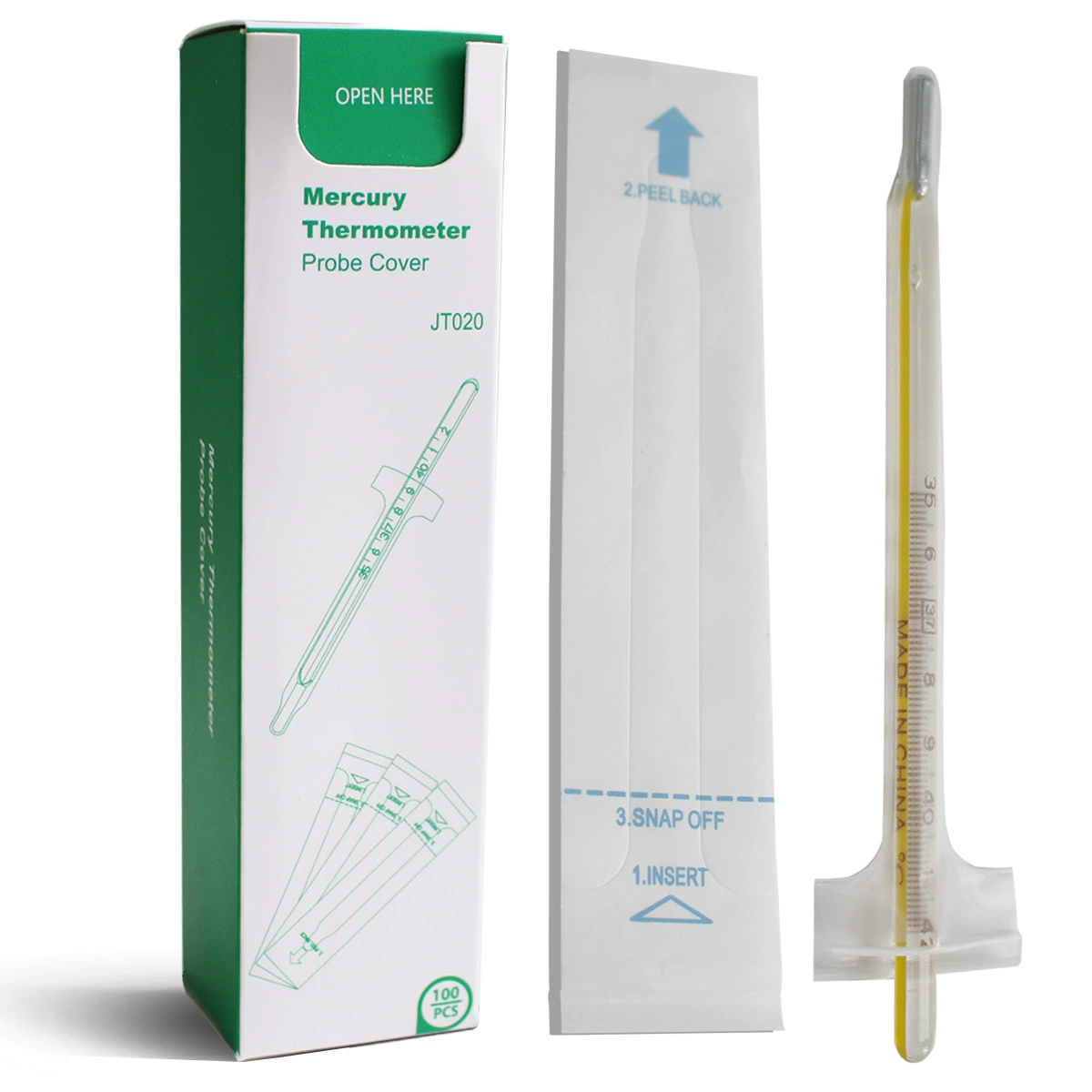 Одноразовый чехол для ртутного термометра, большой безртутный чехол для термометра, чехол для анального термометра для домашних животных