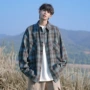 翻领宽松新款格子衬衣