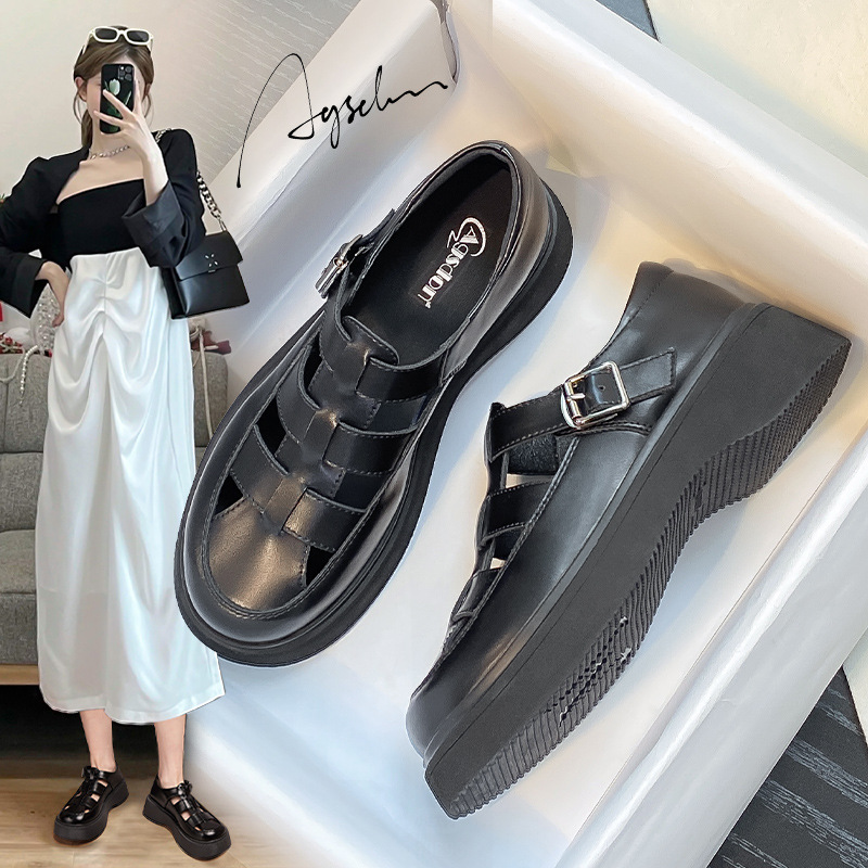 Augushiden Sandalias romanas para mujer 2025, nuevas sandalias trenzadas de verano con jaula de cerdo hueca, zapatos informales delgados