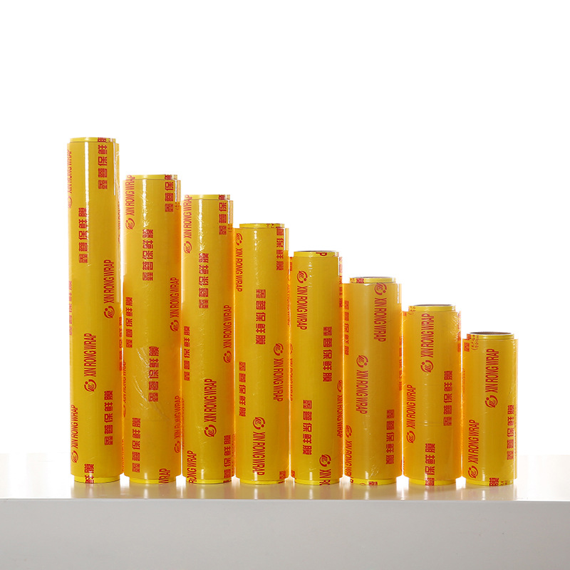 Película de plástico desechable comercial PVC gran rollo de película de plástico doméstico de grado alimenticio supermercado de frutas y verduras salón de belleza
