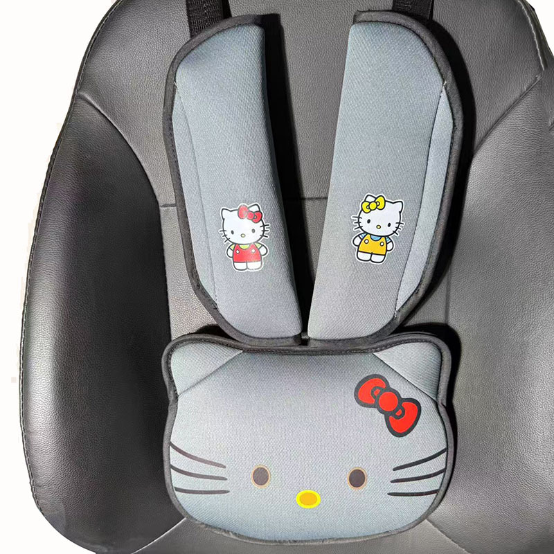 Cat Head Auxiliary Safety Belt Limiter Holder, Car Kids Safety Belt Adjustment Anti-Stranglehold Shoulder Protector
