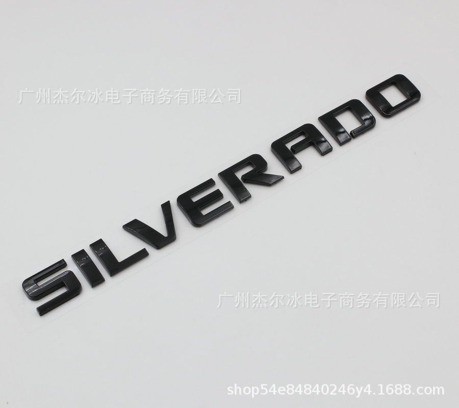 Suitable for Chevrolet Silverado pickup truck logo ABS tail box labeling English letters modified labeling
