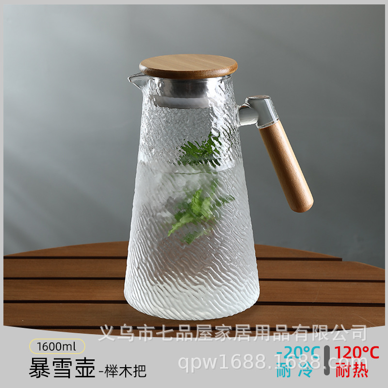 tetera de agua fría, vidrio resistente a altas temperaturas, tetera de té fría de jugo de fruta de gran capacidad, botella de agua hervida, tetera de té doméstica resistente al calor a prueba de explosiones image 6