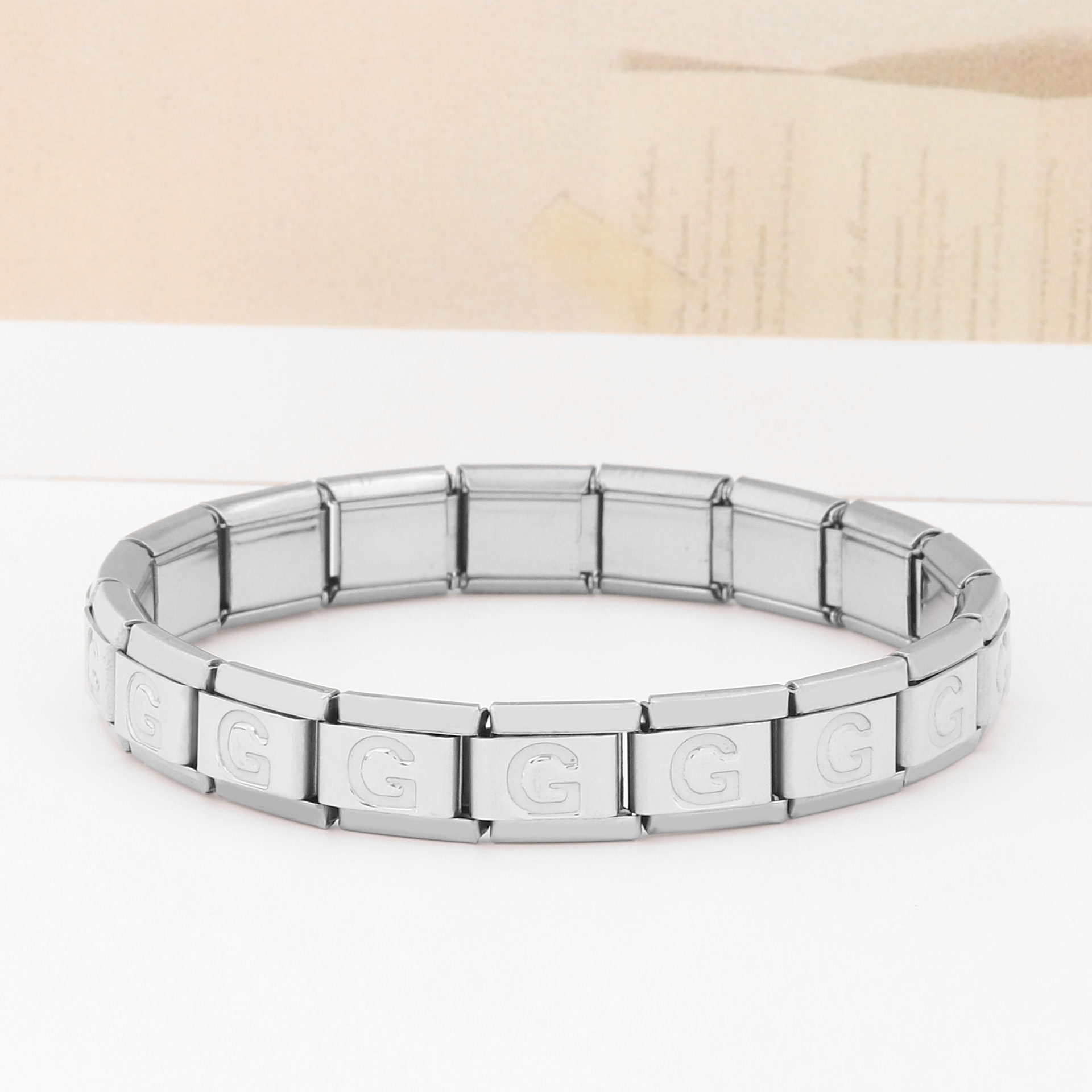 Stainless Steel IG Style Letter Polishing Bracelets display picture 15