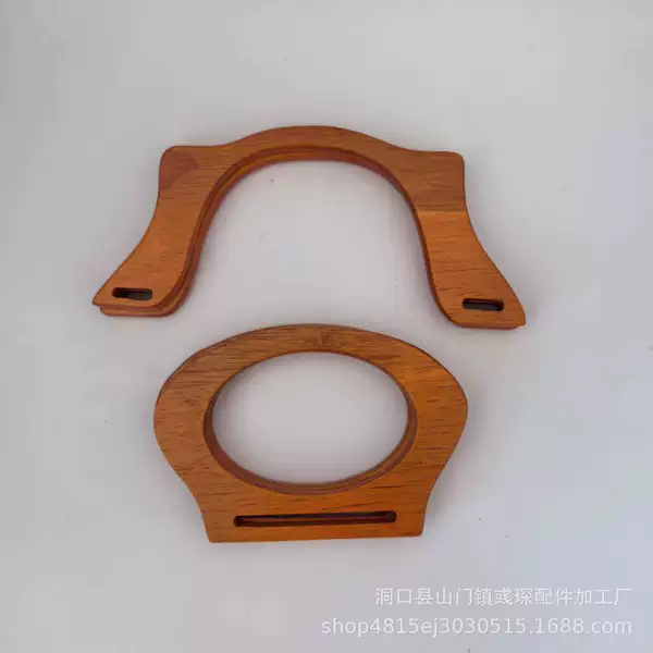 Fashionable Wooden Handbag Bag Carrying Ring O-Shaped Handle DIY Handmade Bag Accessories Ethnic Style Handbag Versatile Handle